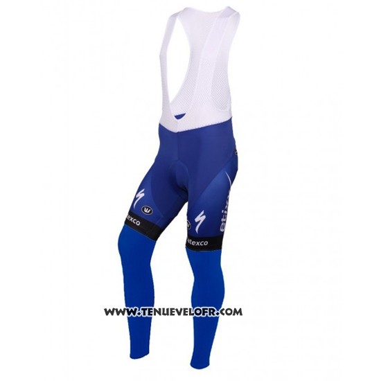 2016 Maillot Ciclismo Etixx Quick Step Bleu et Noir Manches Longues et Cuissard